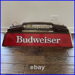 VINTAGE BUDWEISER POOL TABLE Light Sign Beer 80s Clydesdales Bar Tested Man Cave