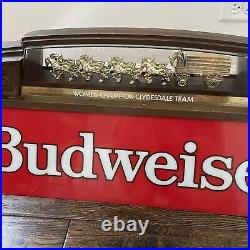 VINTAGE BUDWEISER POOL TABLE Light Sign Beer 80s Clydesdales Bar Tested Man Cave