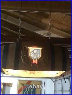 VINTAGE Old Style Beer Barrel Poker/Pool Table Light LOCAL PICKUP ONLY