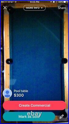 Valley 8' pool table for sale used