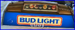 Vintage 1986 Bud Light Pool Table Light Billiard Balls Man Cave (14 X 40)
