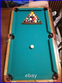 Vintage 70's Ambercrombie fitch Pool Billiards Table 4ft X 3ft Rare Complete Set