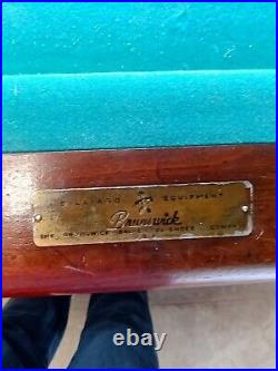 Vintage/Antique Brunswick Billiards Mid Century 9' Pool Table USA Made