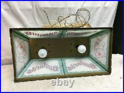 Vintage BILLIARDS LIGHT FIXTURE mid century hanging Metal Glass pool table light