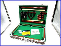 Vintage Brookstone Mini Pool Table In Carry case Clean! Made in 2000 Mint Cond