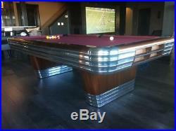 Vintage Brunswick Billiards Mid Century Modern 9' Centennial Pool Table Art Deco