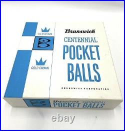 Vintage Brunswick Centennial Gold Crown Pocket Balls Pool Table Billiards F/s