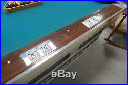 Vintage Brunswick Gold Crown 9' Pool Table Mahogany Automatic Return