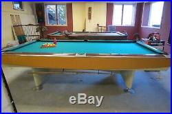 Vintage Brunswick Gold Crown 9' Pool Table Mahogany Automatic Return