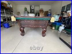 Vintage Brunswick Orleans Edition Pool Table, 2 Cue Stands And Pool Cues