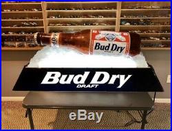 Vintage Budweiser Beer Bottle ON ICE Bud Dry Billiards Pool Table Hanging Light