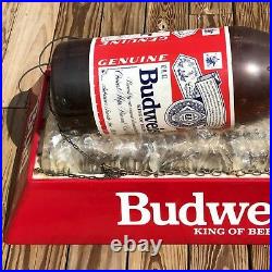 Vintage Budweiser Beer Bottle On Ice Billiards Pool Table Light Hanging