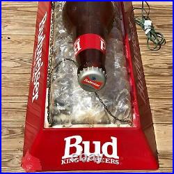 Vintage Budweiser Beer Bottle On Ice Billiards Pool Table Light Hanging