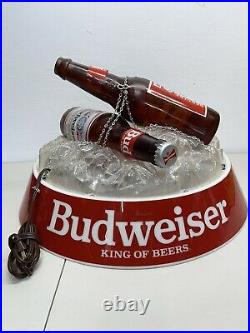 Vintage Budweiser Hanging Beer Bottle Light for Man Cave, Pool Table Etc. EUC