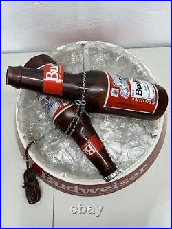 Vintage Budweiser Hanging Beer Bottle Light for Man Cave, Pool Table Etc. EUC