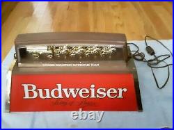 Vintage Budweiser Pool Table Light with Worlds Champion Clydesdale Team