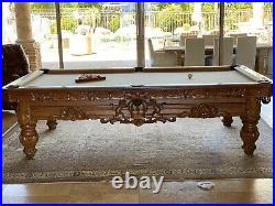 Vintage Hand Carved Pool Table Designed & Made By Artist Don Francisco Anchondo