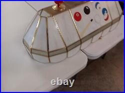 Vintage Lrg 36+ 3 Light Stained Glass Billiards Pool Table Light Pendant