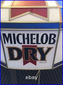 Vintage Michelob Dry Beer Hanging Poker Pool Table Bar Light