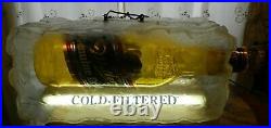 Vintage Miller Genuine Draft huge bar-pool table light frozen bottle 46X16X16
