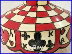 Vintage Stained Glass Poker Card Deck Pool Table Light