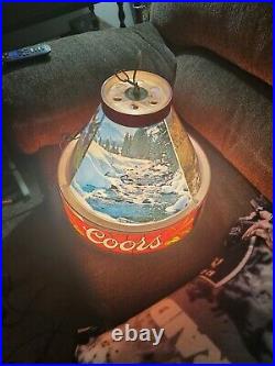 Vtg 1960's Coors Beer Mountain Scenes Poker Pool Table Light Sign Hanging Works