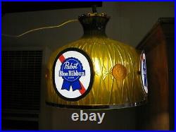 Vtg 1972 Pabst Blue Ribbon Beer Poker Chip Card Pool Table Light Pub Bar Sign A+