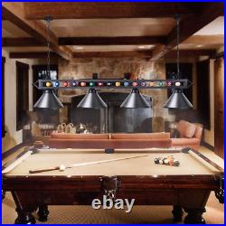 Wellmet Pool Table Light, Billiard Light with 4 Matte Metal Shade, 70 Inch Black