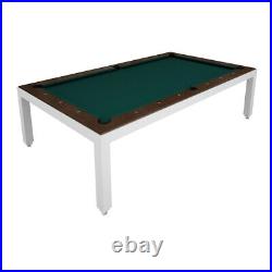 White Powder Coated Fusion Pool Table Table Top Walnut Select Wood-Colored To